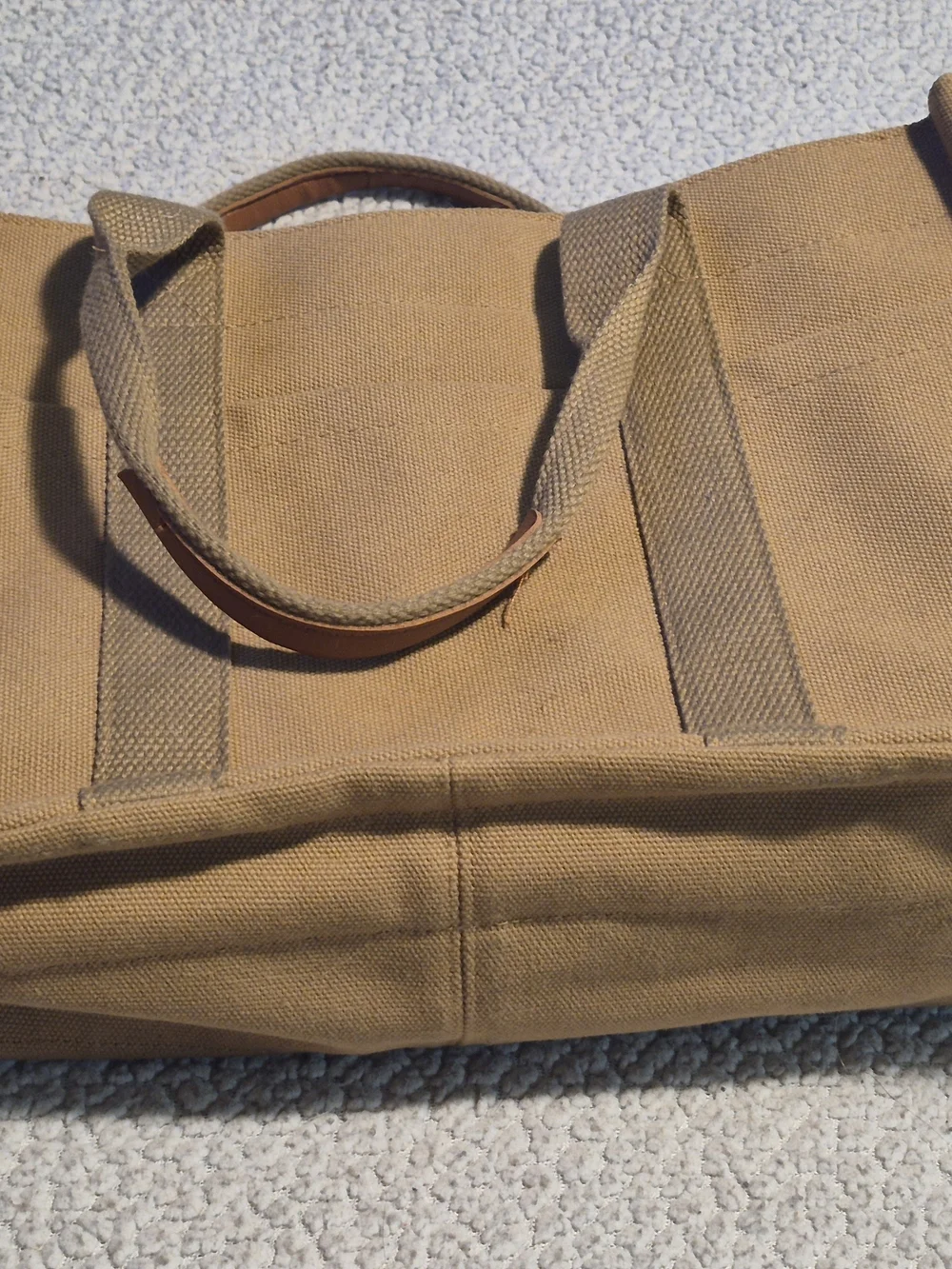 Becojadde Canvas Multi Pocket Tote Messenger Bag Khaki